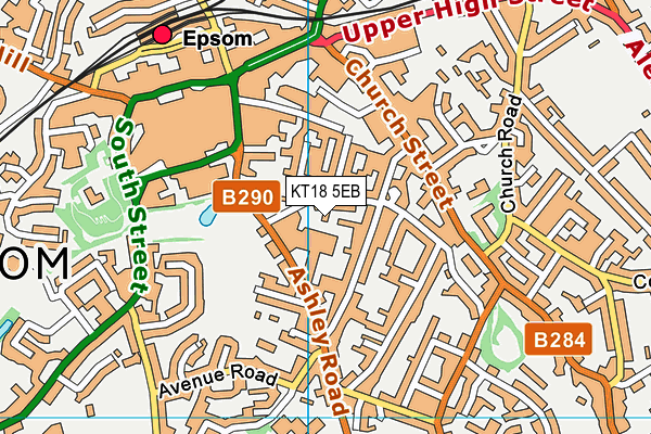 KT18 5EB map - OS VectorMap District (Ordnance Survey)