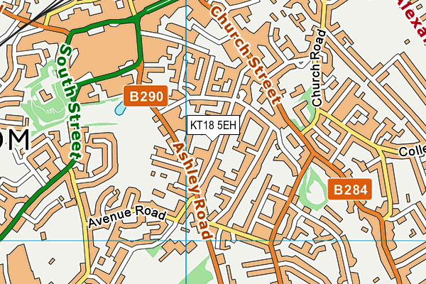 KT18 5EH map - OS VectorMap District (Ordnance Survey)