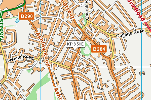 St Christopher's School Trust (Epsom) Ltd map (KT18 5HE) - OS VectorMap District (Ordnance Survey)