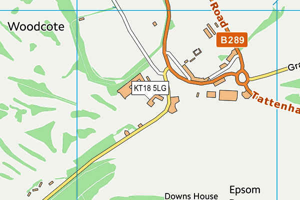 KT18 5LG map - OS VectorMap District (Ordnance Survey)