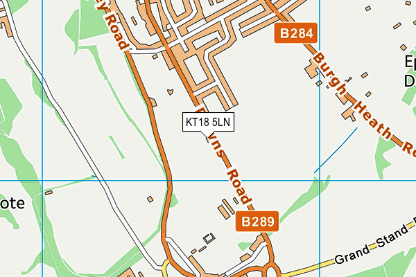 KT18 5LN map - OS VectorMap District (Ordnance Survey)