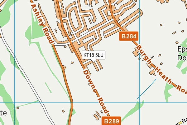KT18 5LU map - OS VectorMap District (Ordnance Survey)