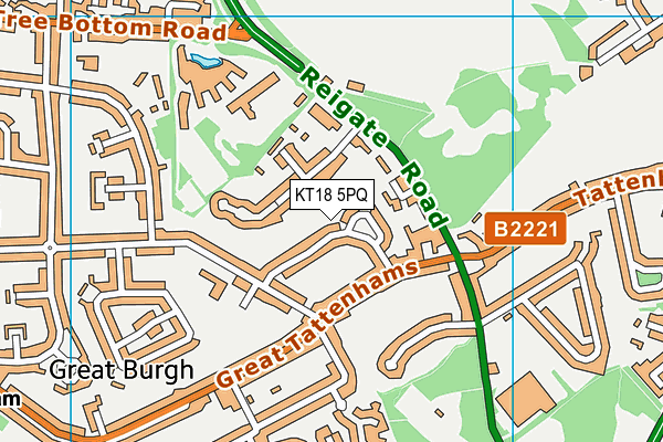 KT18 5PQ map - OS VectorMap District (Ordnance Survey)