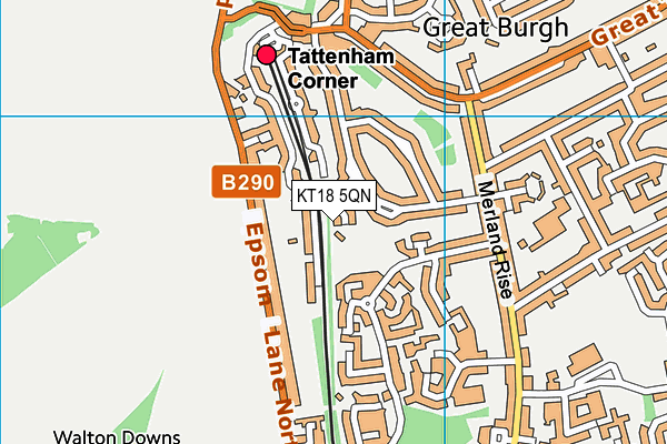 KT18 5QN map - OS VectorMap District (Ordnance Survey)