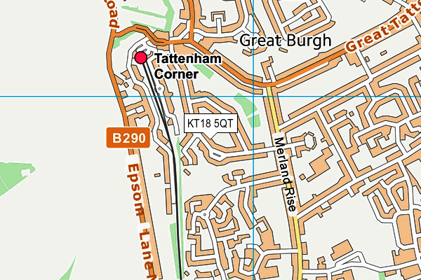 KT18 5QT map - OS VectorMap District (Ordnance Survey)