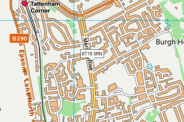 KT18 5RN map - OS VectorMap District (Ordnance Survey)