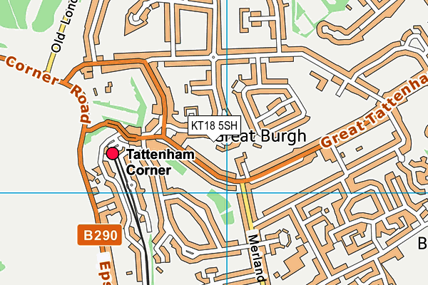 KT18 5SH map - OS VectorMap District (Ordnance Survey)