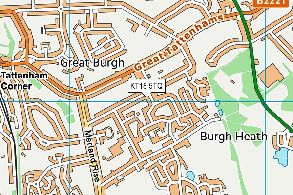 KT18 5TQ map - OS VectorMap District (Ordnance Survey)