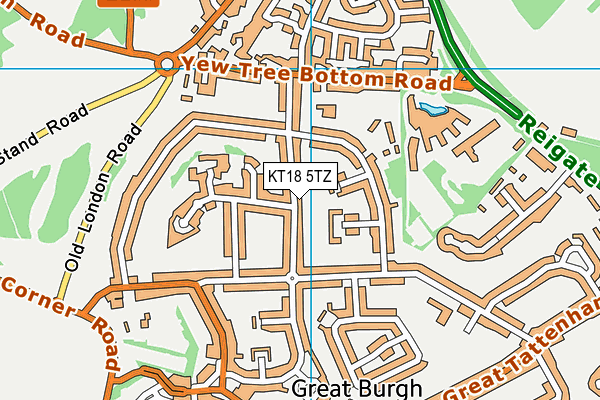 KT18 5TZ map - OS VectorMap District (Ordnance Survey)