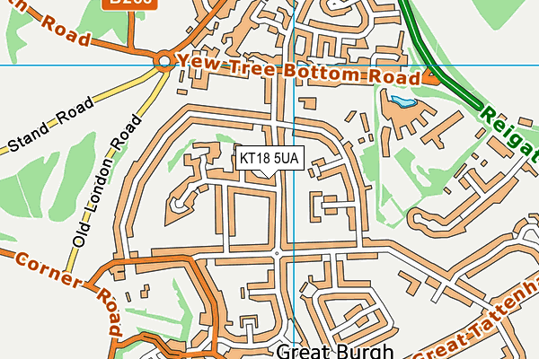 KT18 5UA map - OS VectorMap District (Ordnance Survey)