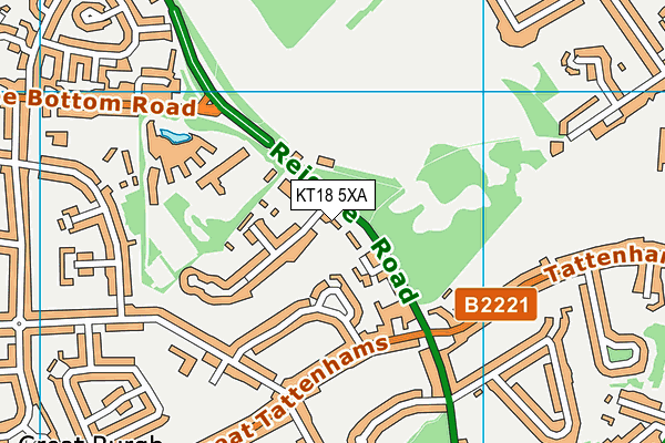 KT18 5XA map - OS VectorMap District (Ordnance Survey)