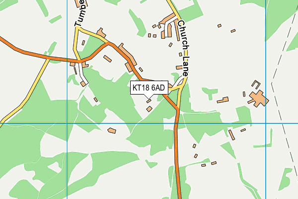 KT18 6AD map - OS VectorMap District (Ordnance Survey)