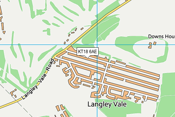 KT18 6AE map - OS VectorMap District (Ordnance Survey)