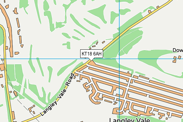 KT18 6AH map - OS VectorMap District (Ordnance Survey)