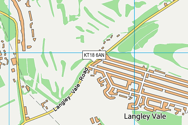 KT18 6AN map - OS VectorMap District (Ordnance Survey)