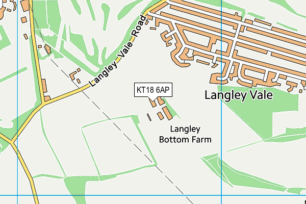 KT18 6AP map - OS VectorMap District (Ordnance Survey)