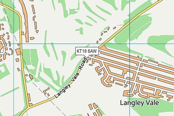 KT18 6AW map - OS VectorMap District (Ordnance Survey)