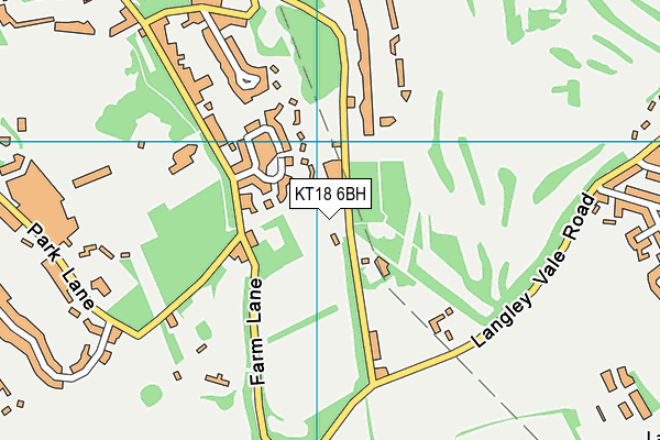 KT18 6BH map - OS VectorMap District (Ordnance Survey)