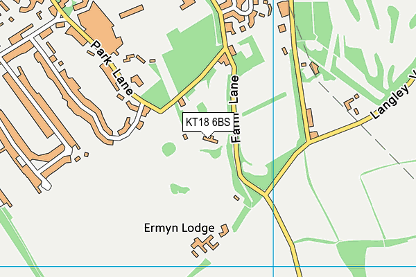 KT18 6BS map - OS VectorMap District (Ordnance Survey)