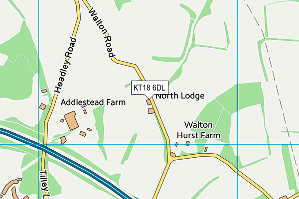 KT18 6DL map - OS VectorMap District (Ordnance Survey)