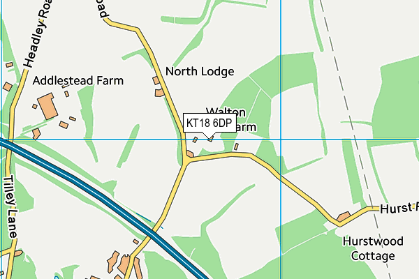 KT18 6DP map - OS VectorMap District (Ordnance Survey)