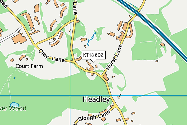 KT18 6DZ map - OS VectorMap District (Ordnance Survey)