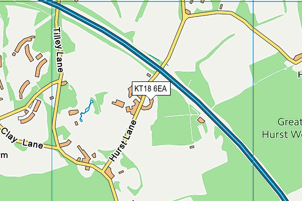 KT18 6EA map - OS VectorMap District (Ordnance Survey)