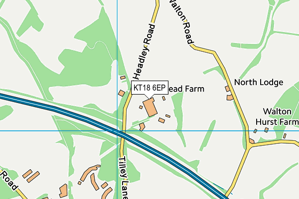 KT18 6EP map - OS VectorMap District (Ordnance Survey)