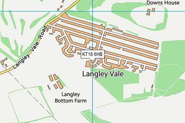 KT18 6HB map - OS VectorMap District (Ordnance Survey)