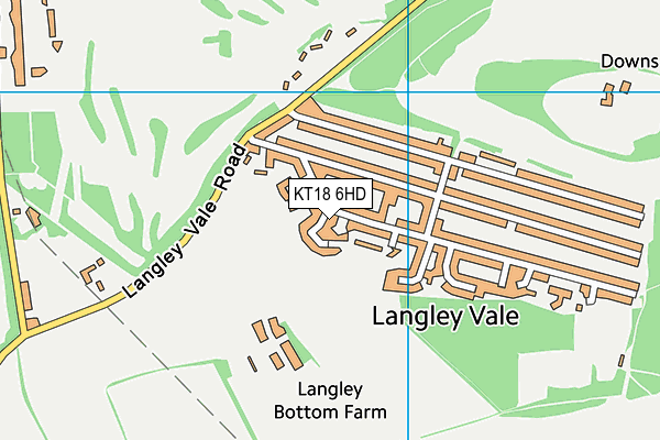 KT18 6HD map - OS VectorMap District (Ordnance Survey)