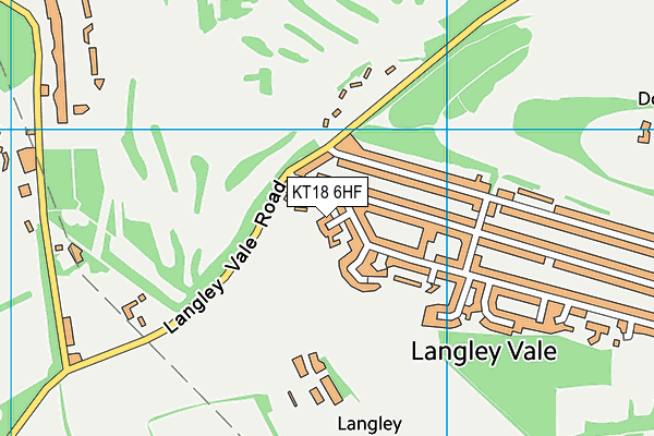 KT18 6HF map - OS VectorMap District (Ordnance Survey)