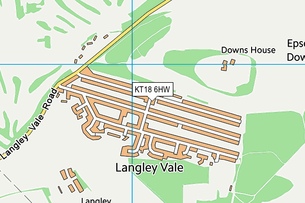 KT18 6HW map - OS VectorMap District (Ordnance Survey)