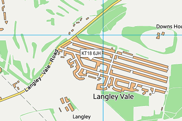 KT18 6JH map - OS VectorMap District (Ordnance Survey)