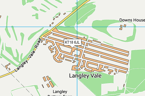 KT18 6JL map - OS VectorMap District (Ordnance Survey)