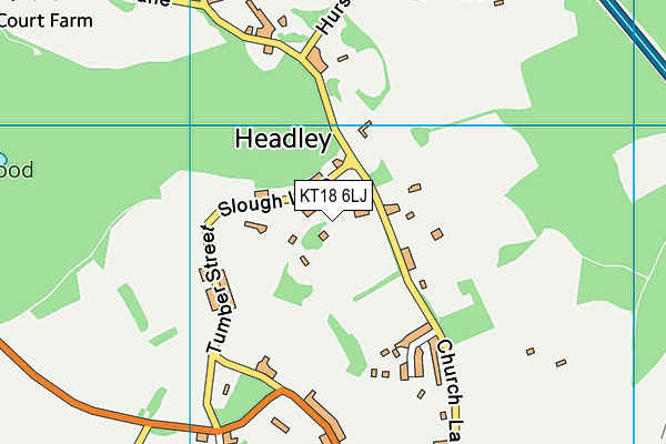 KT18 6LJ map - OS VectorMap District (Ordnance Survey)