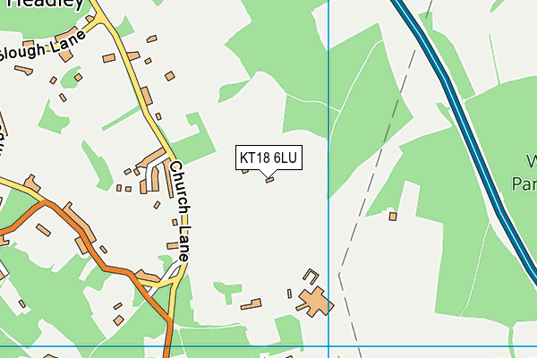 KT18 6LU map - OS VectorMap District (Ordnance Survey)