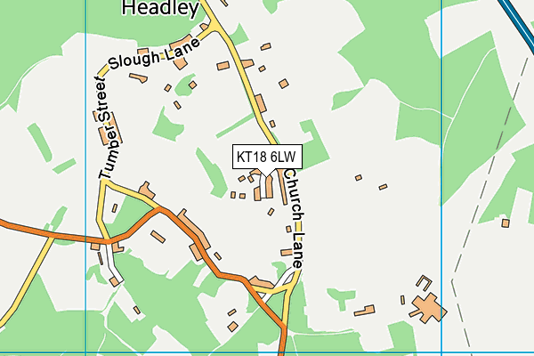 KT18 6LW map - OS VectorMap District (Ordnance Survey)