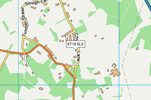 KT18 6LX map - OS VectorMap District (Ordnance Survey)