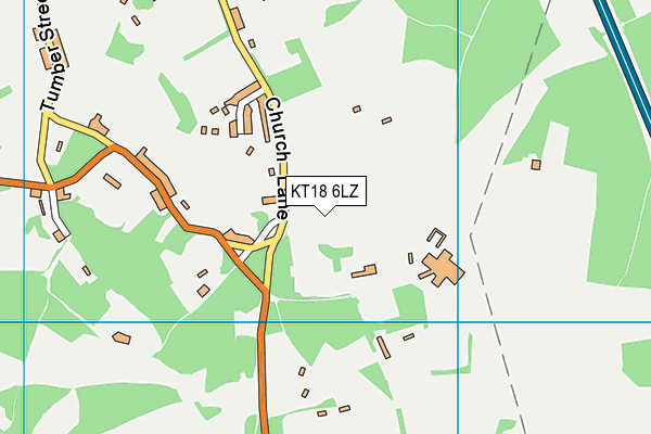 KT18 6LZ map - OS VectorMap District (Ordnance Survey)