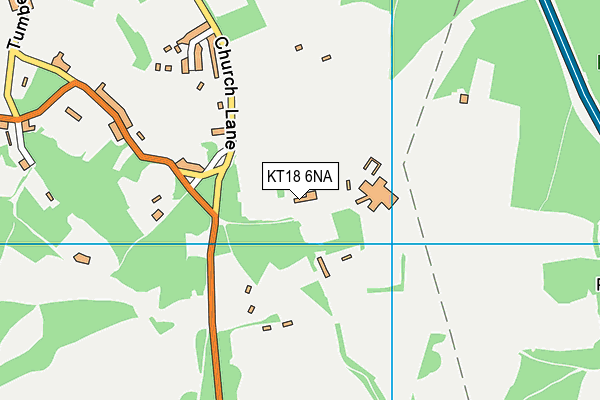 KT18 6NA map - OS VectorMap District (Ordnance Survey)