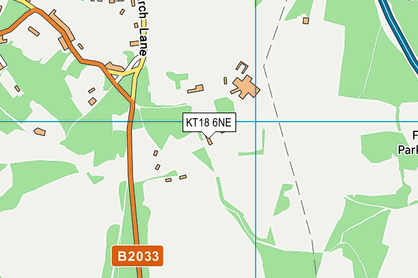 KT18 6NE map - OS VectorMap District (Ordnance Survey)