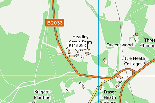 KT18 6NR map - OS VectorMap District (Ordnance Survey)