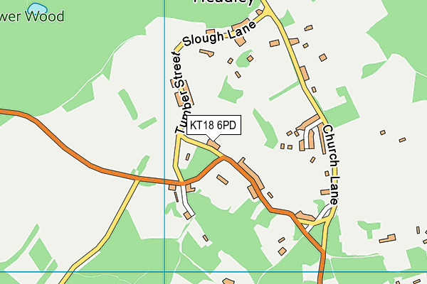 KT18 6PD map - OS VectorMap District (Ordnance Survey)