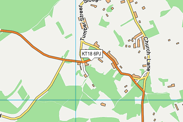 KT18 6PJ map - OS VectorMap District (Ordnance Survey)