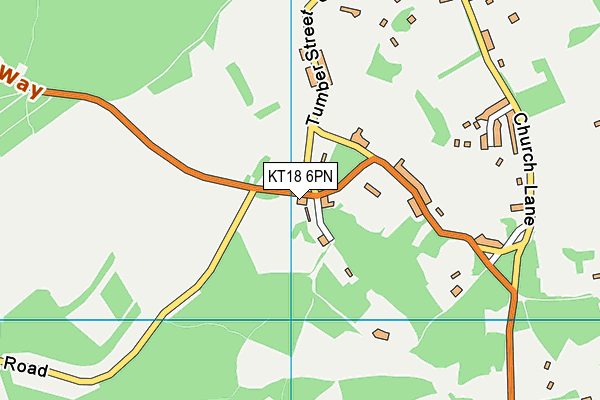 KT18 6PN map - OS VectorMap District (Ordnance Survey)