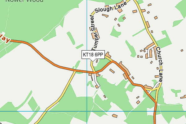 KT18 6PP map - OS VectorMap District (Ordnance Survey)