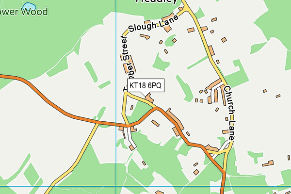 KT18 6PQ map - OS VectorMap District (Ordnance Survey)