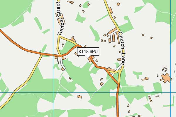 KT18 6PU map - OS VectorMap District (Ordnance Survey)