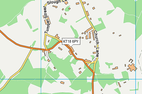 KT18 6PY map - OS VectorMap District (Ordnance Survey)