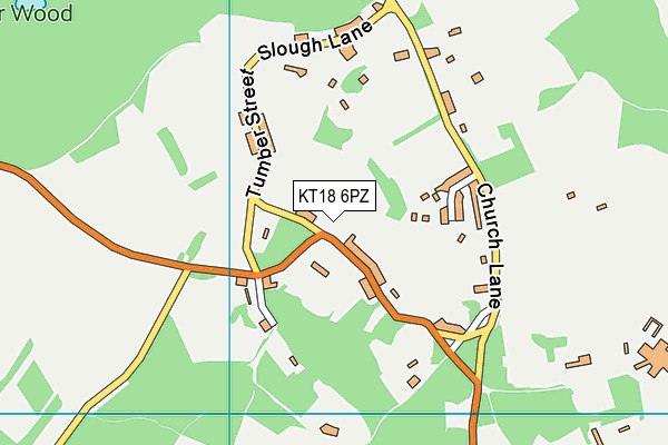 KT18 6PZ map - OS VectorMap District (Ordnance Survey)